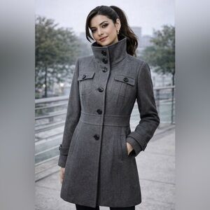 Kenneth Cole Women's Gray Trench Coat